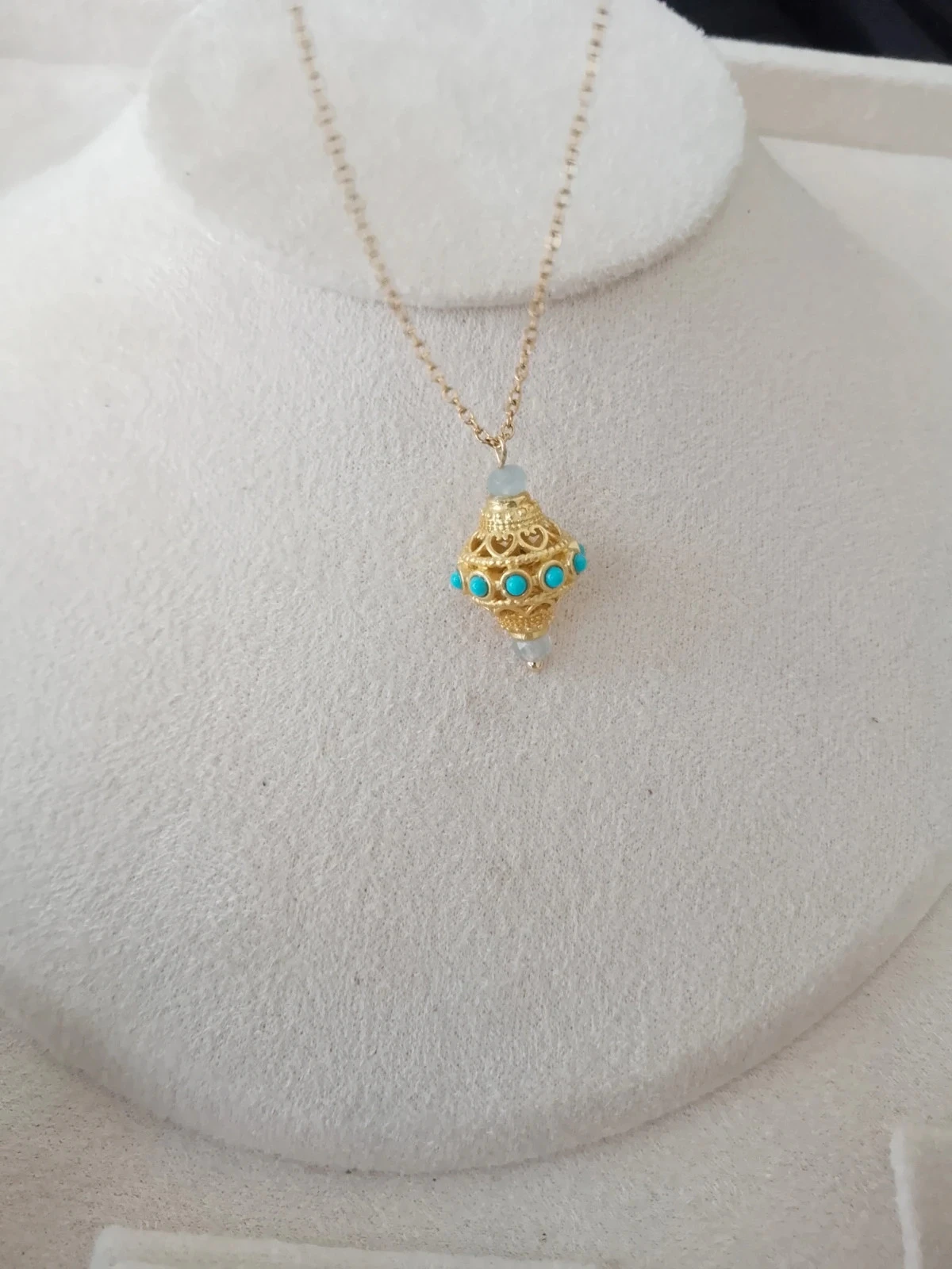 Collier Talisman natuurlijke aquamarijn stenen – photo 3